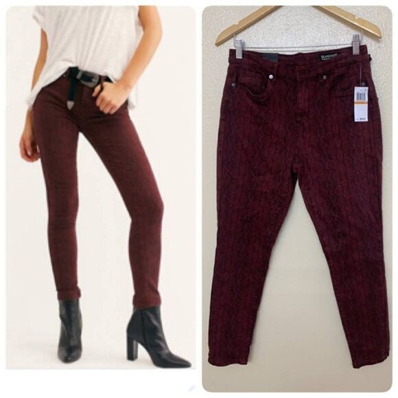 BlankNYC The READE Crop Skinny Jean Snake Print - Picture 1 of 10